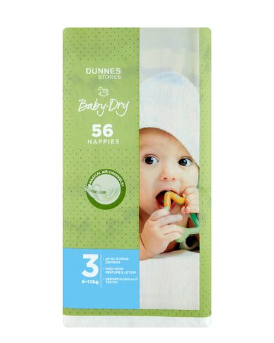 Dunnes Stores Baby-Dry Nappies S3 - Pack Of 56